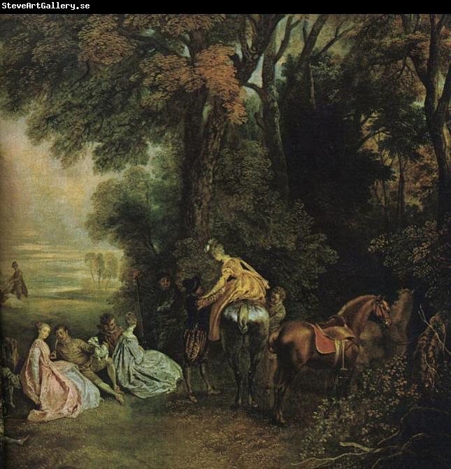 WATTEAU, Antoine A Halt During the Chase21